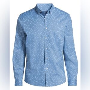 George Men's & Big Men's Long Sleeve Poplin Button-Up Shirt